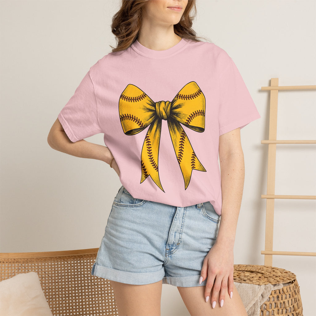 Softball Ribbon Bow Shirt Competition Gift Women Cartoon product image 12