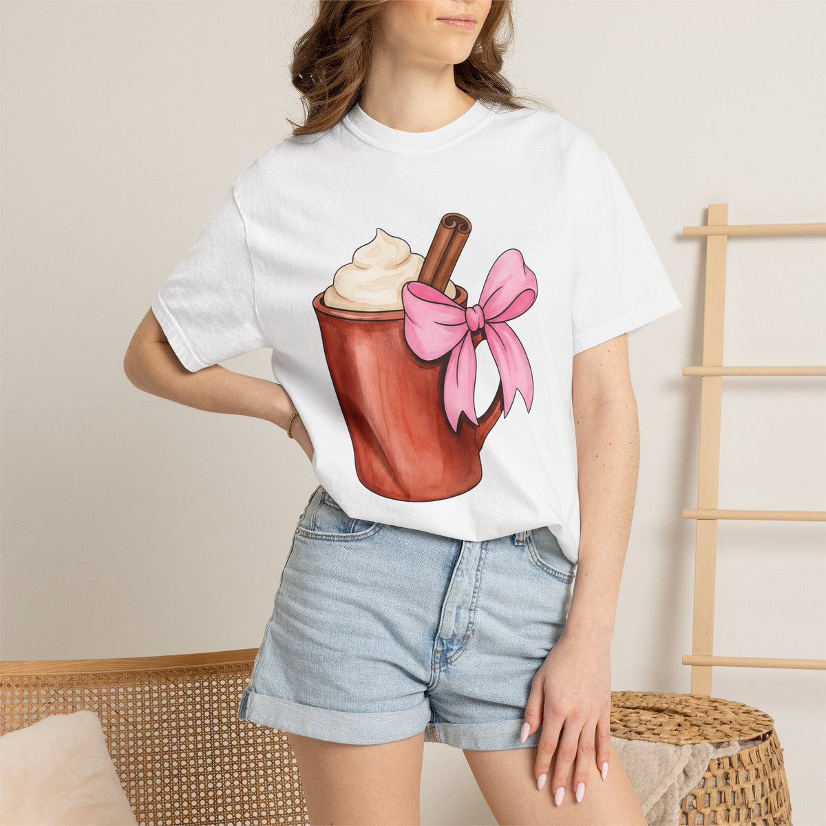 Hot Chocolate Mug Shirt Holiday Coffee Unisex Gift Watercolor Tee Cocoa Mug