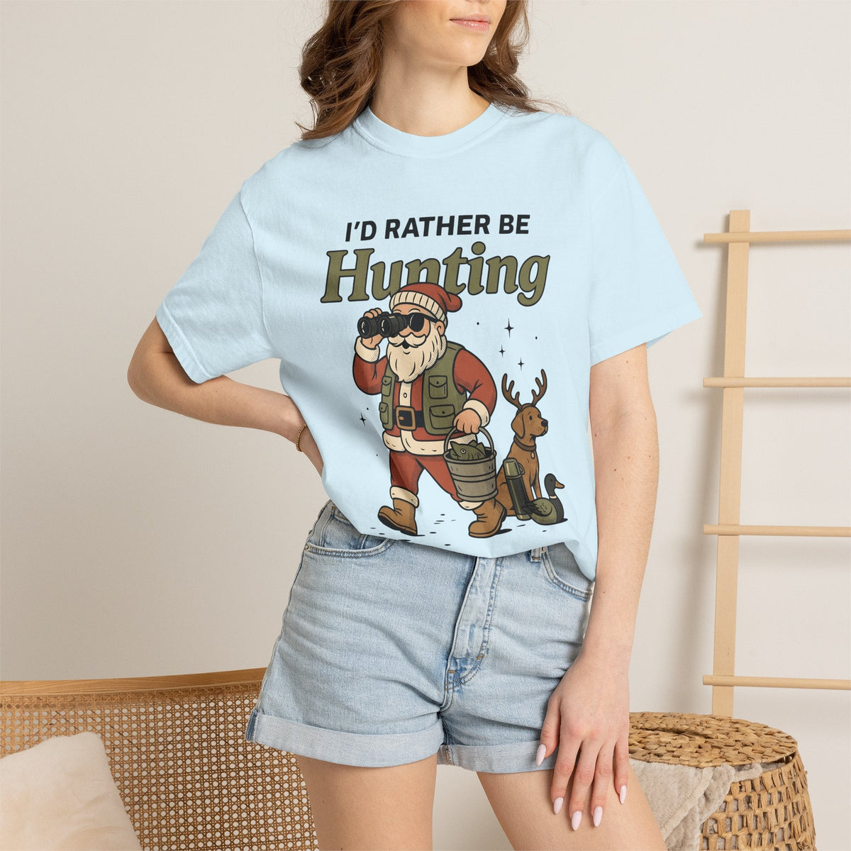 Santa Hunter Cartoon T-Shirt – Funny Christmas Hunting product image 9