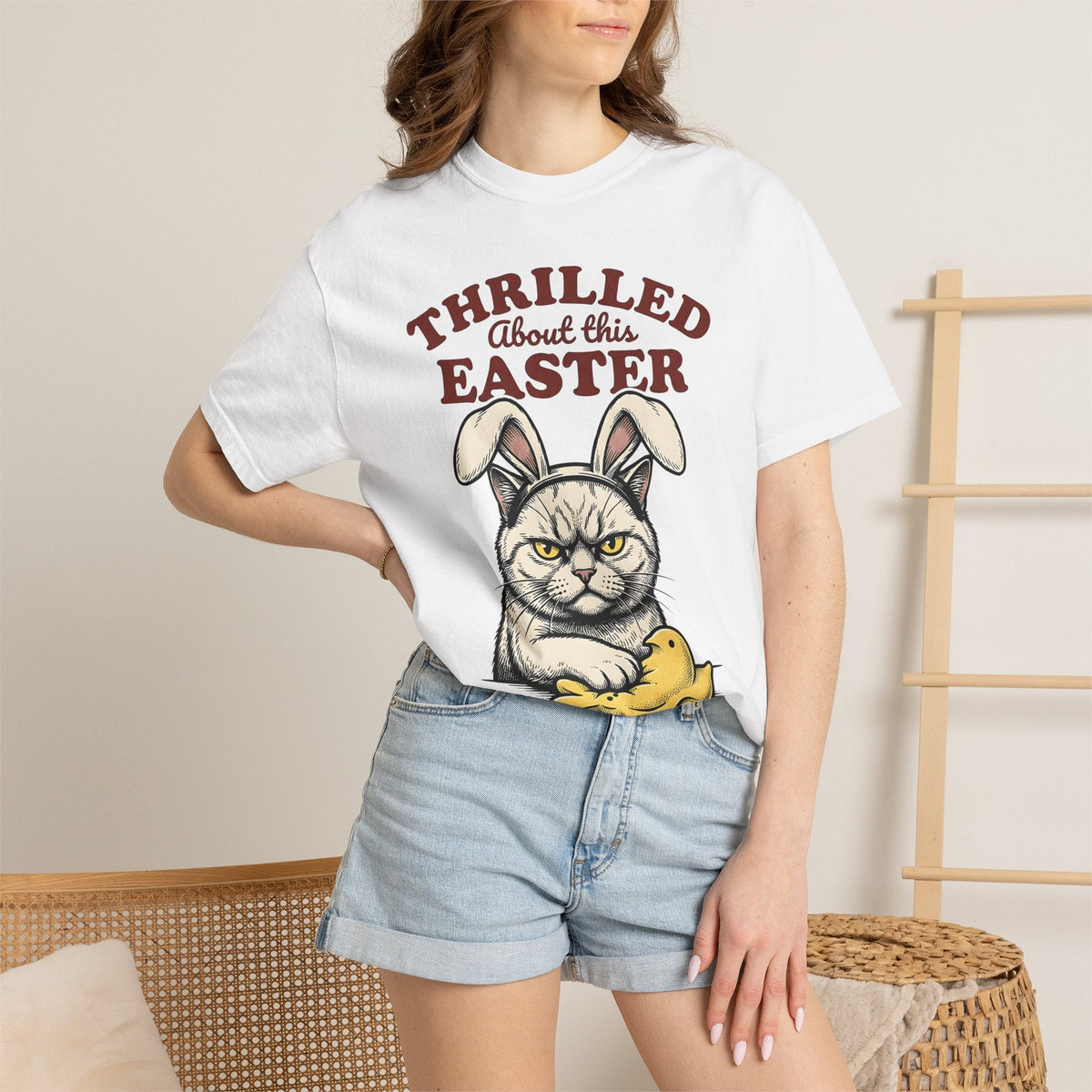 Grumpy Cat Bunny Ears Shirt Easter Humor Unisex Gift product image 6