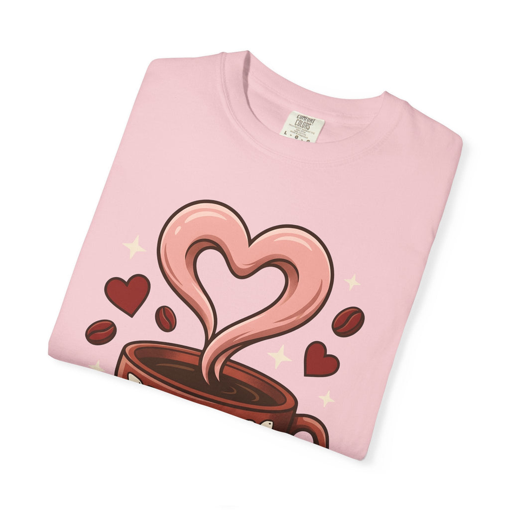 Coffee Cup Heart Shirt Valentines Day Coffee Gift Women Cartoon Tee Mug T-Shirt Valentine Fan Coffee Cup Tshirt Coffee Design Retro Coffee