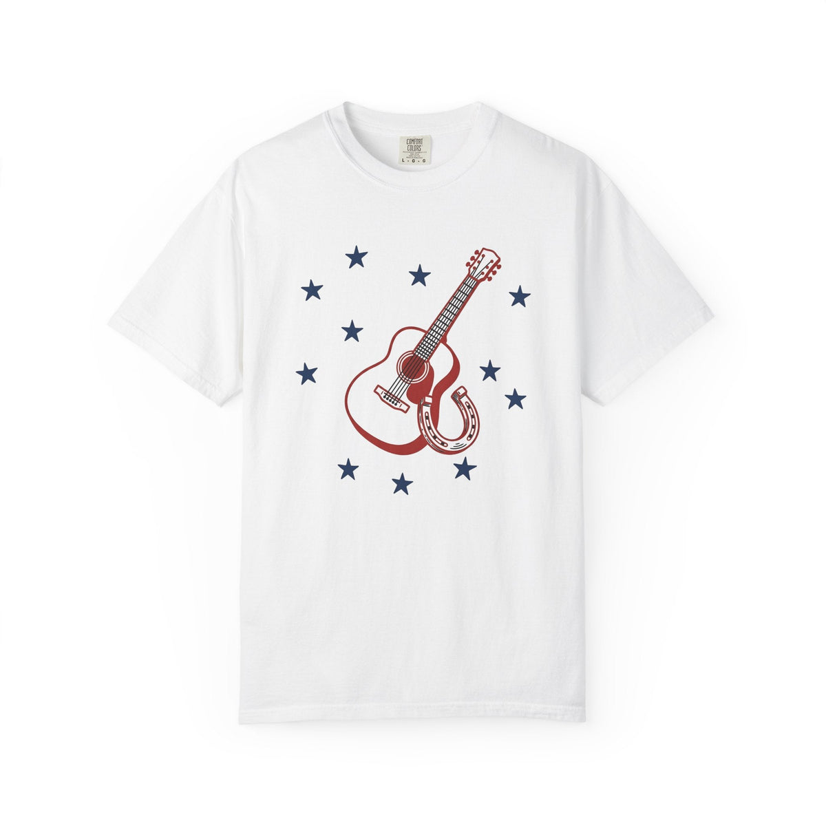 Guitar Horseshoe Shirt America Farm Unisex Gift Vintage Tee product image 1