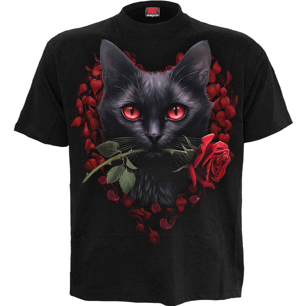 Spiral - CAT'S LOVE - Front Print T-Shirt Black product image 2