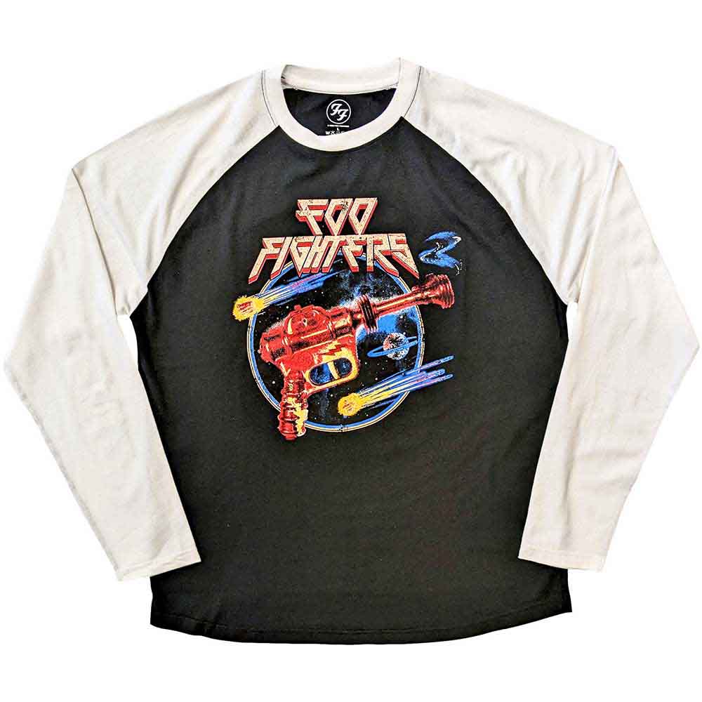 Foo Fighters Unisex Raglan T-Shirt: Ray Gun (Black & White) product image 1