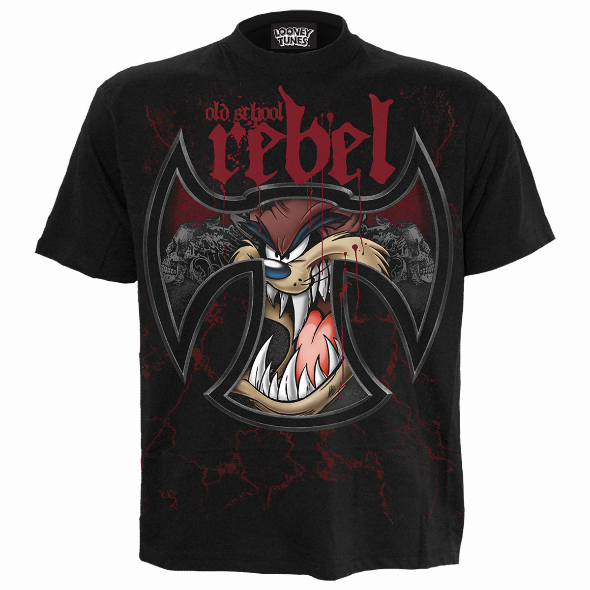 TAZ - OLD SCHOOL REBEL - Front Print T-Shirt Black product image 1