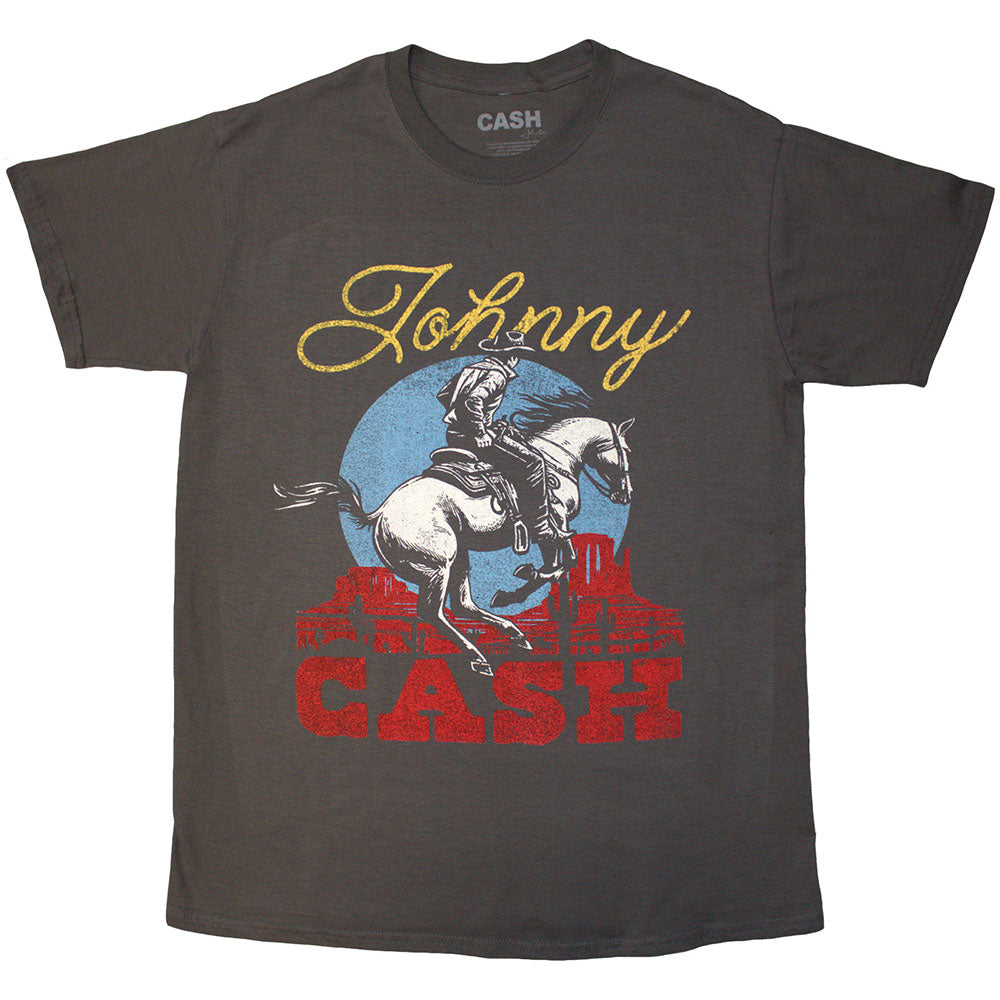Johnny Cash Unisex T-Shirt: Gallop (Charcoal Grey) product image 1