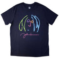 John Lennon Unisex T-Shirt: Self Portrait Full Colour (Navy product image 1