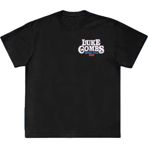 Luke Combs Unisex T-Shirt: Tour '23 Skull (Black) (Back product image 1