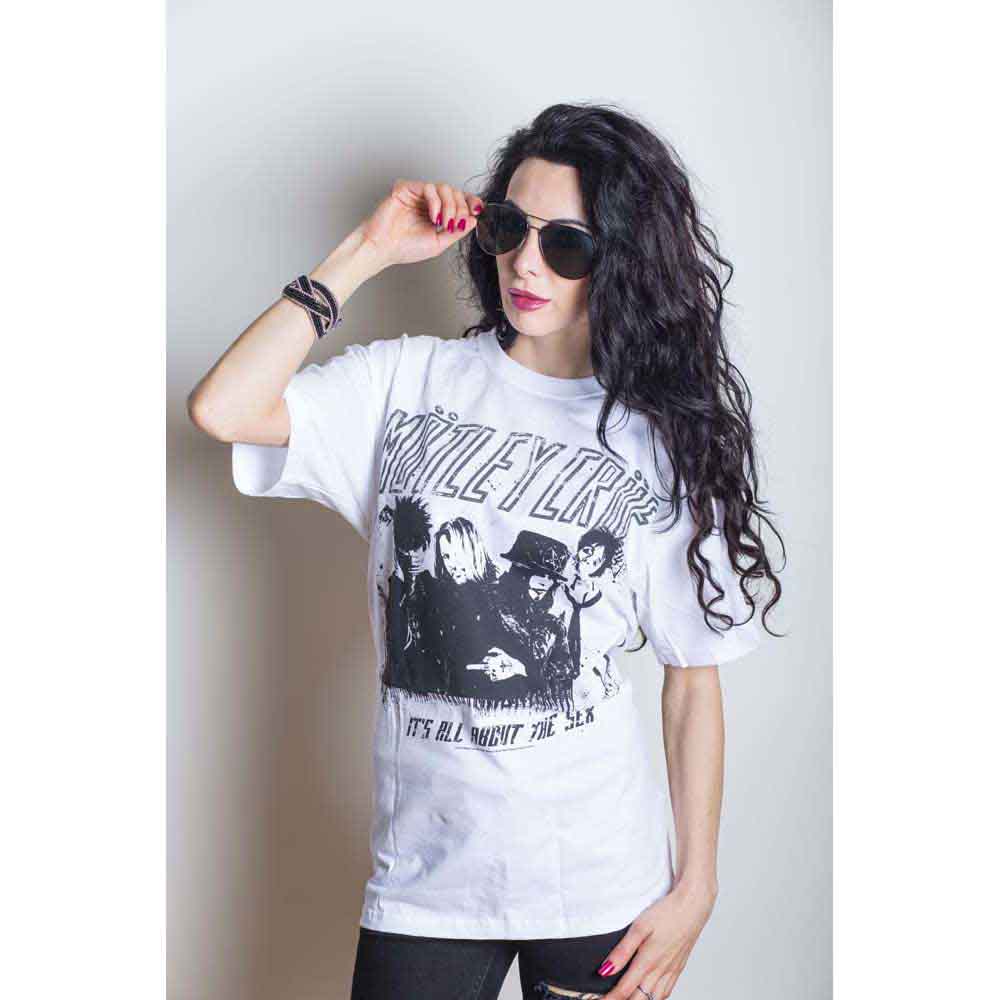 Motley Crue Unisex T-Shirt: Stencil (White) product image 2