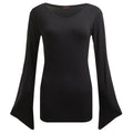 Spiral - V Neck Goth Sleeve Top Black product image 1