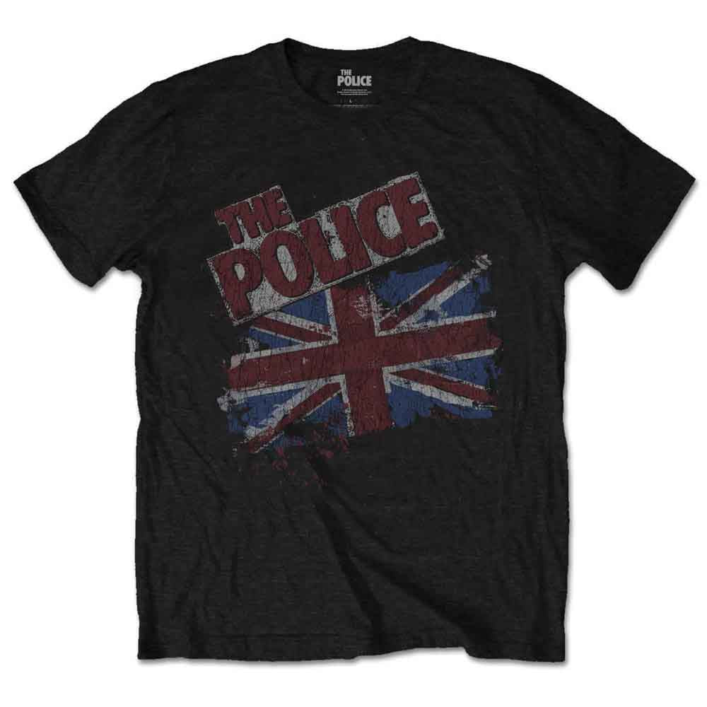 The Police Unisex T-Shirt: Vintage Flag (Black) product image 1