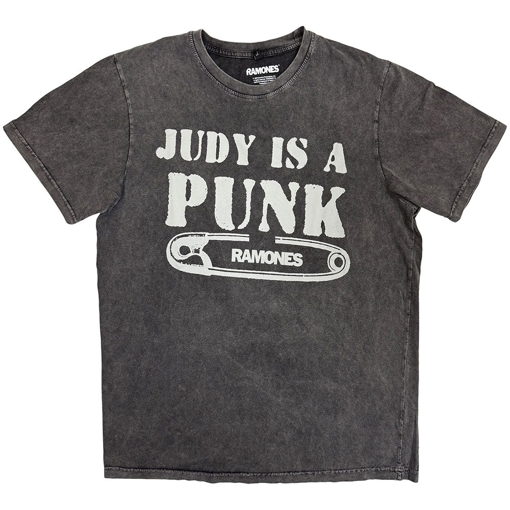 Ramones Unisex Stone Wash T-Shirt: Judy (Charcoal Grey) product image 1