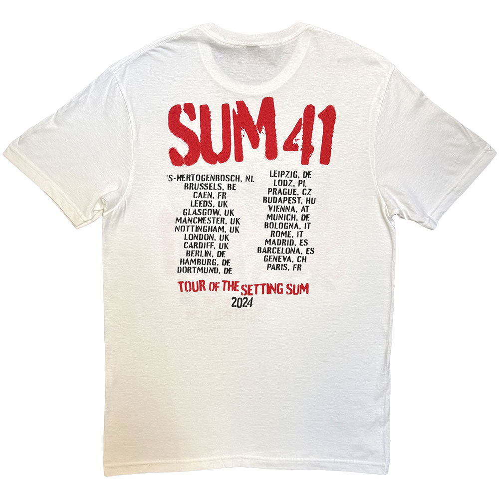 Sum 41 Unisex T-Shirt: Tour '24 Pt.2 Spray Paint (White) product image 2