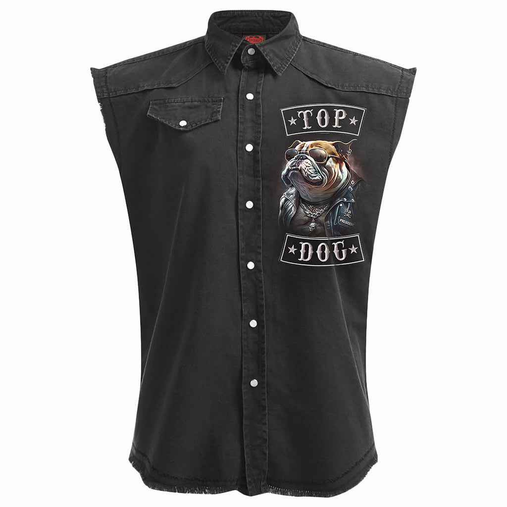 Spiral - TOP DOG - Sleeveless Stone Washed Worker Black product image 1