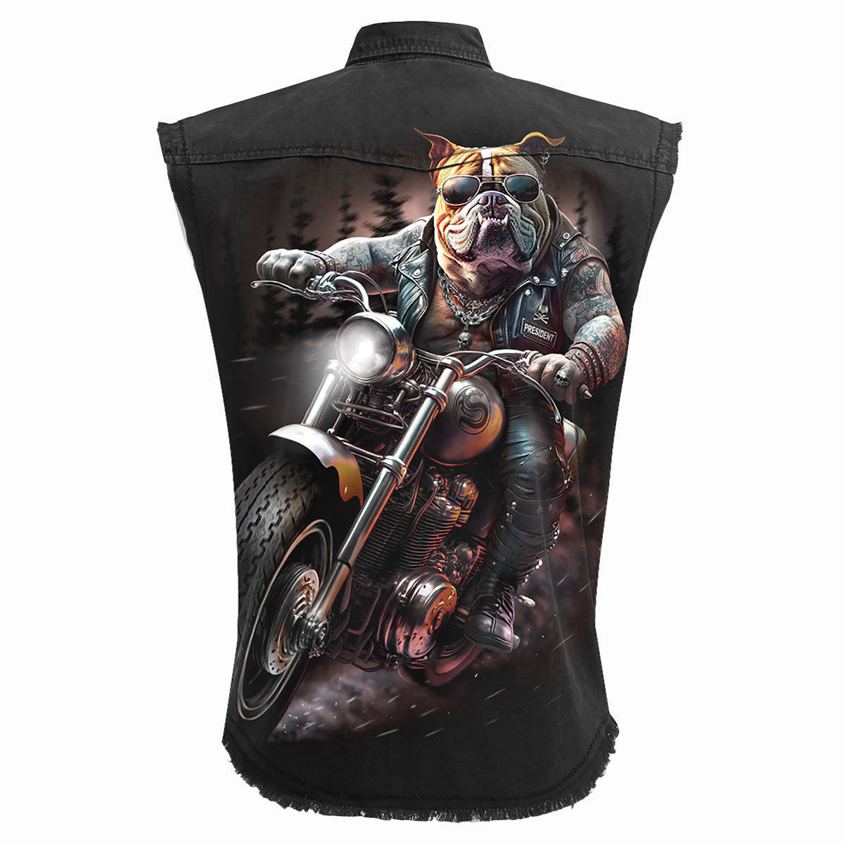 Spiral - TOP DOG - Sleeveless Stone Washed Worker Black product image 2