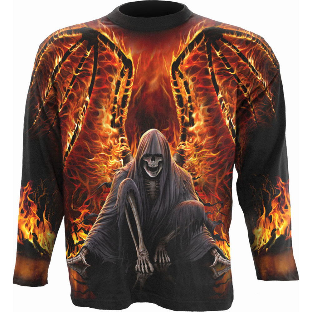 Spiral - FLAMING DEATH - Allover Longsleeve T-Shirt Black product image 3
