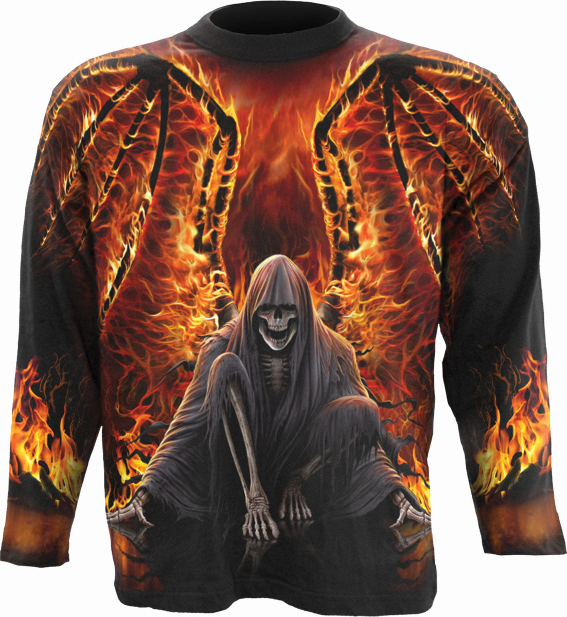 Spiral - FLAMING DEATH - Allover Longsleeve T-Shirt Black product image 1