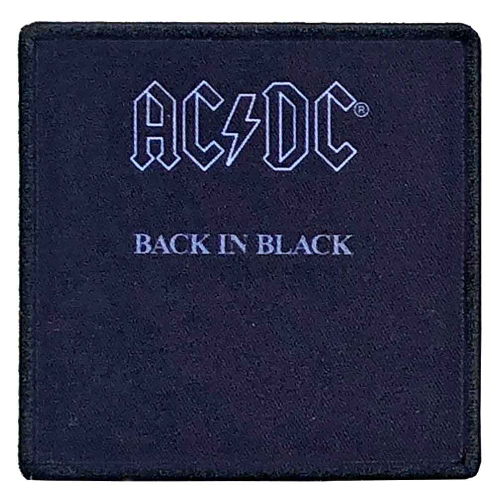 AC/DC Patch Back In Black Band Logo new Official Black