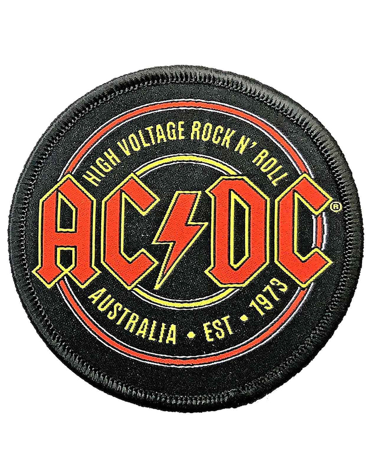 AC/DC Patch High Voltage Est 1973 Band Logo new Official Black Iron On