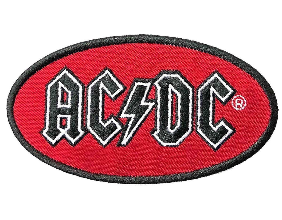 AC/DC Patch Classic Band Logo Oval new Official Red Iron On