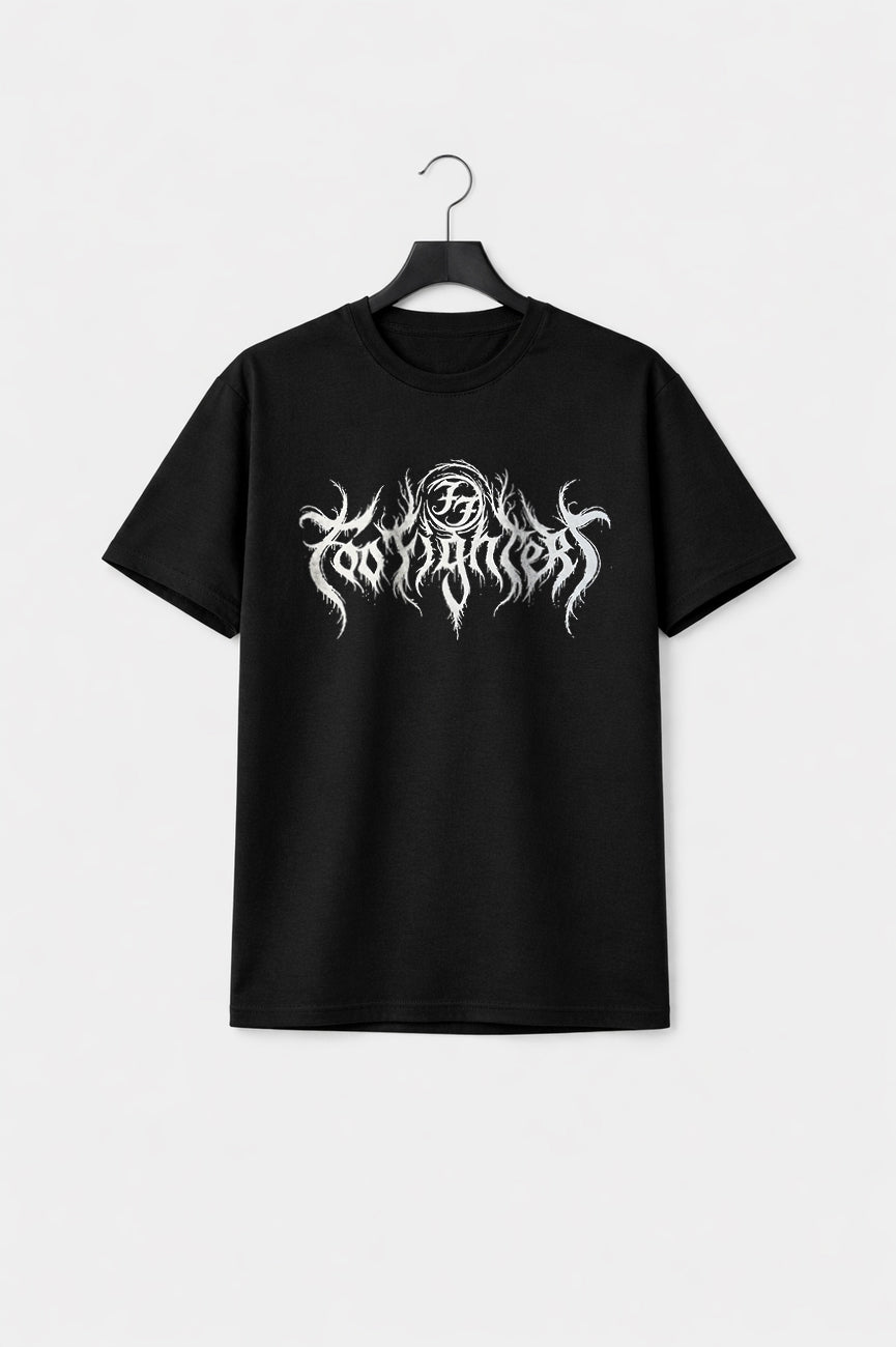 Foo Fighters Metal Band Logo Premium Carbon Finish T Shirt product image 1