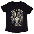 Guns N' Roses Top Hat Skull & Pistols Las Vegas Skinny Fit T Shirt