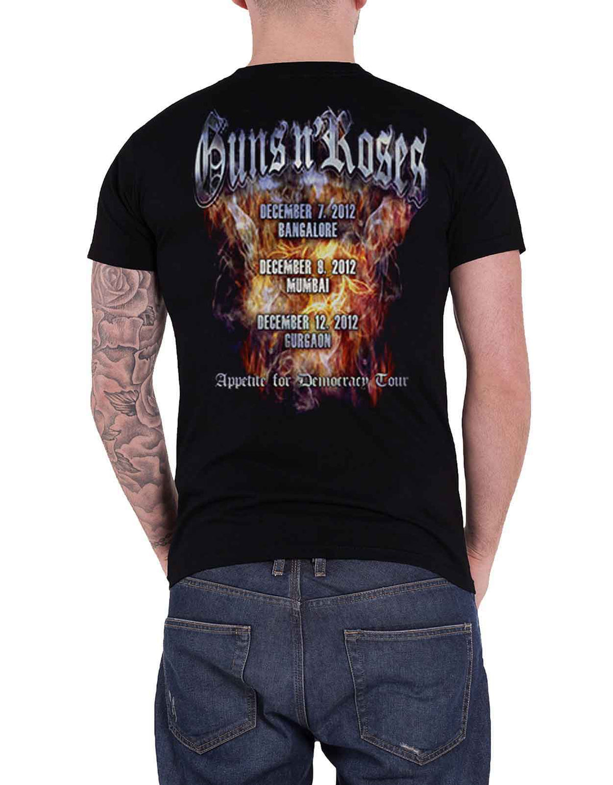 Guns N' Roses Unisex T-Shirt: Torso (Black) (Back Print) product image 2