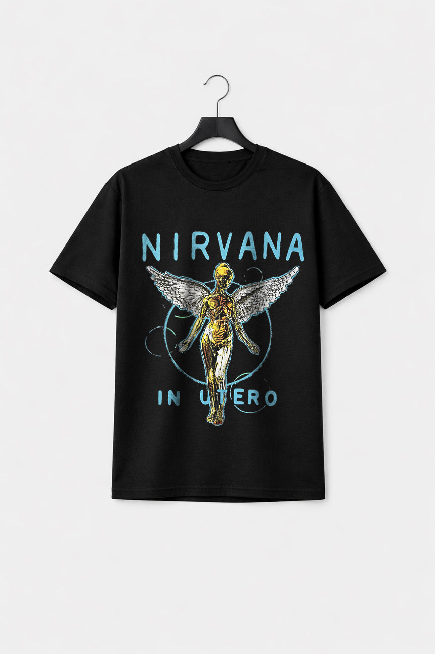 Nirvana In Utero Neon Blue Premium Carbon Finish T Shirt product image 1
