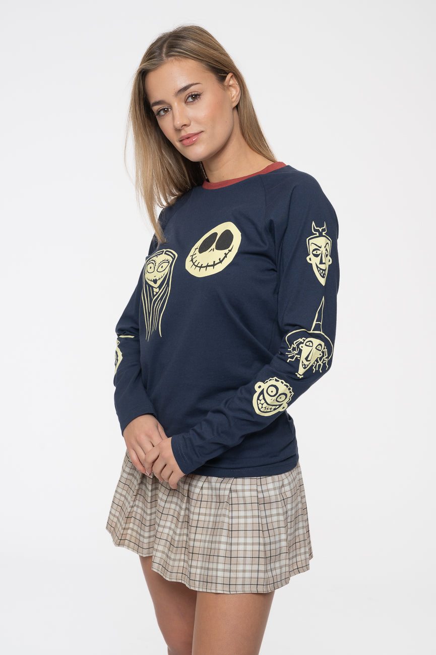 The Nightmare Before Christmas Faces AOP Long Sleeve T Shirt product image 1