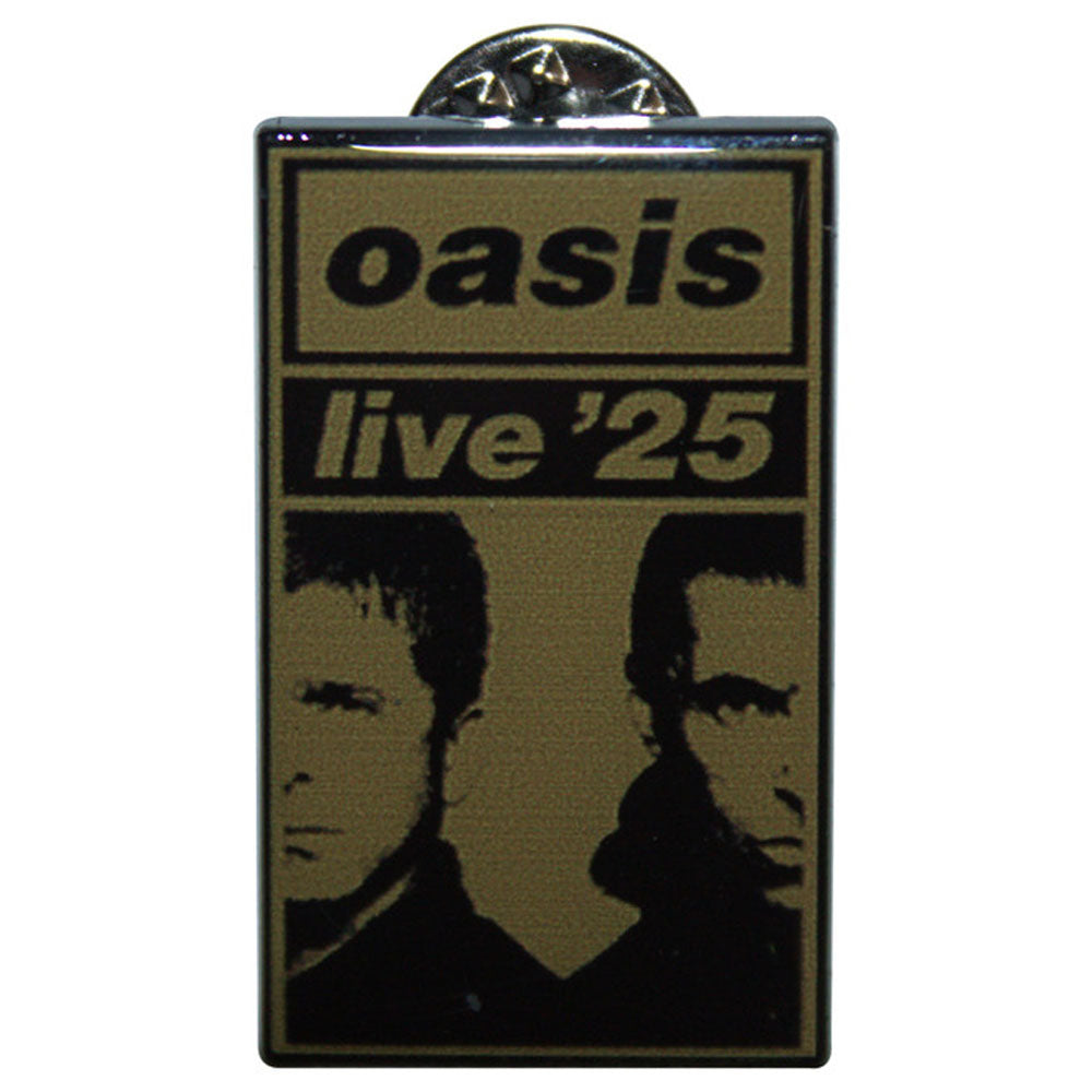 Oasis Live 25 Gold Split Faces Pin Badge