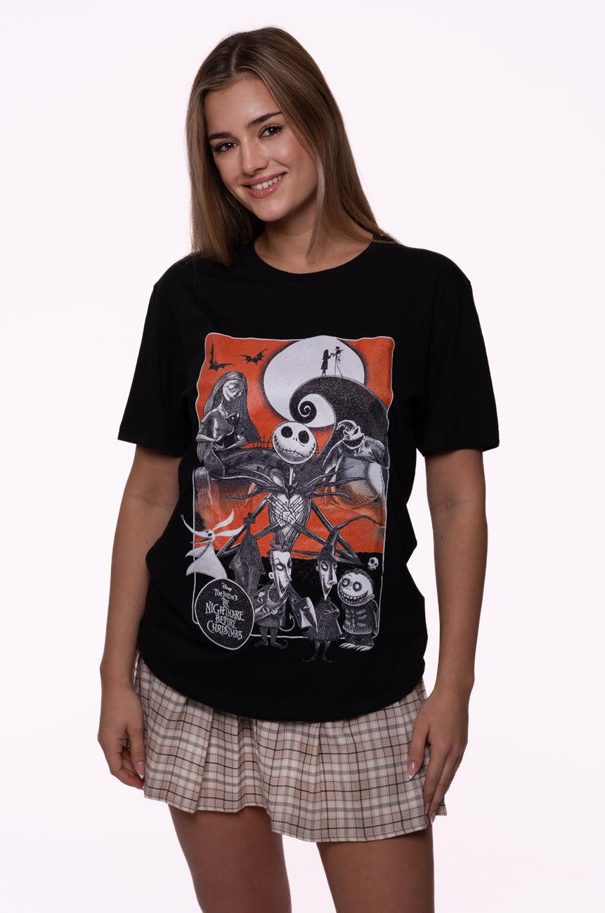 Nightmare Before Christmas Embellished Orange Moon T Shirt product image 1