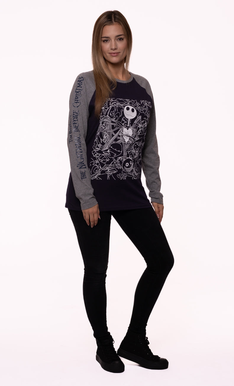 The Nightmare Before Christmas Jack Crowd Raglan Long product image 2