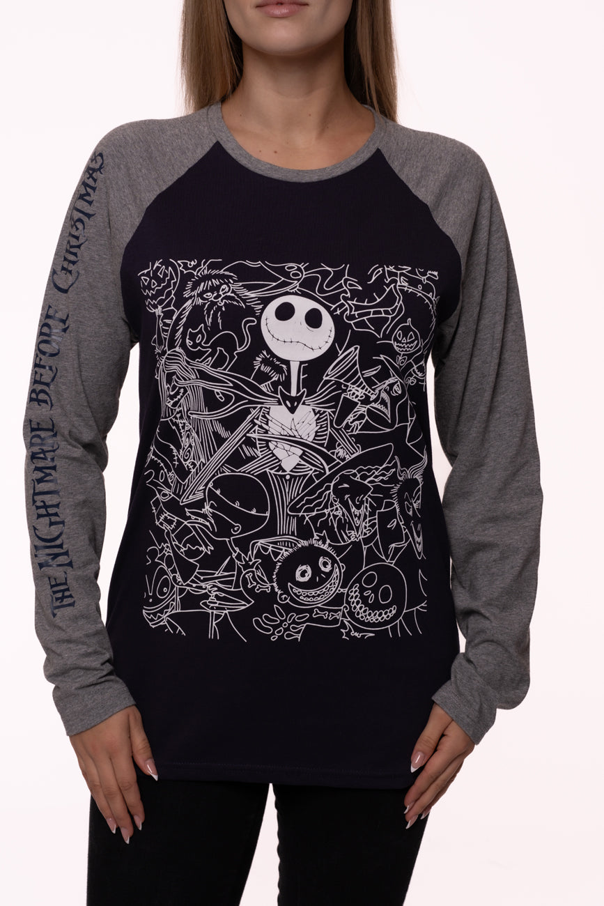 The Nightmare Before Christmas Jack Crowd Raglan Long product image 3