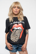 The Rolling Stones Leopard Print Tongue Boyfriend Fit T product image 1