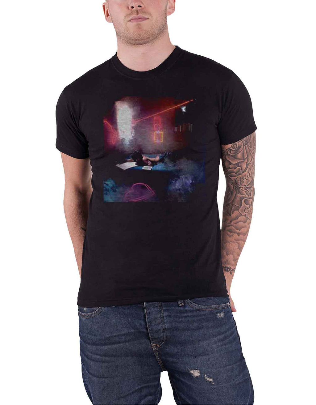 Prince Unisex T-Shirt: Watercolours (Black) (Back Print) product image 1
