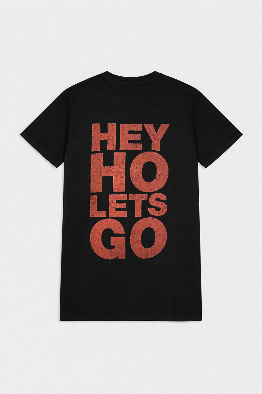 Ramones Hey Ho Red Block Text Premium Carbon Finish T Shirt product image 2