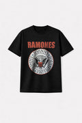 Ramones Hey Ho Red Block Text Premium Carbon Finish T Shirt product image 1