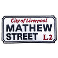 Mathew Street Liverpool Road Sign Woven Patch