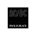 AC/DC Patch Back in Black Band Logo Official woven sew on Black (10 cm x 10 cm)