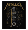 Metallica Patch Hetfield Guitar Logo Official New Black Cotton Sew On 10cm x 8cm