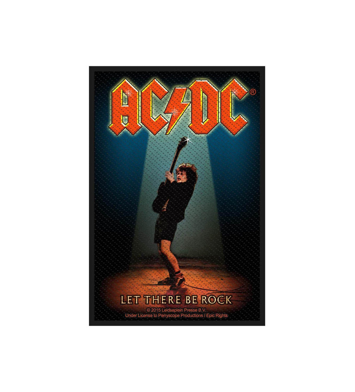 AC/DC Let There Be Rock Angus Album Logo Official New Black Woven Patch