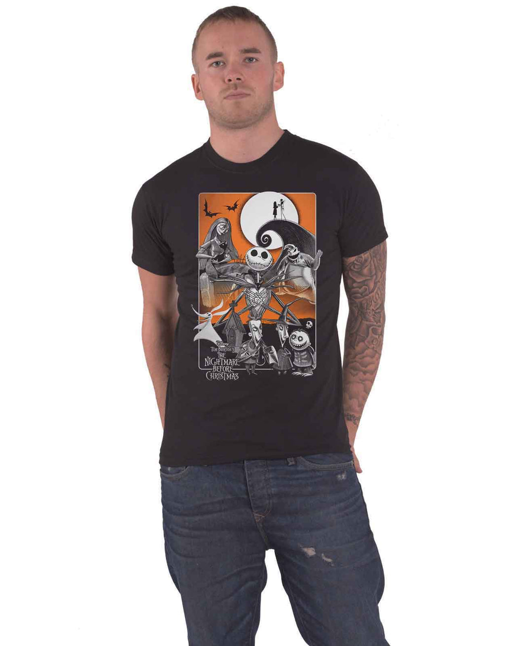 Nightmare Before Christmas T Shirt Orange Moon Characters product image 1