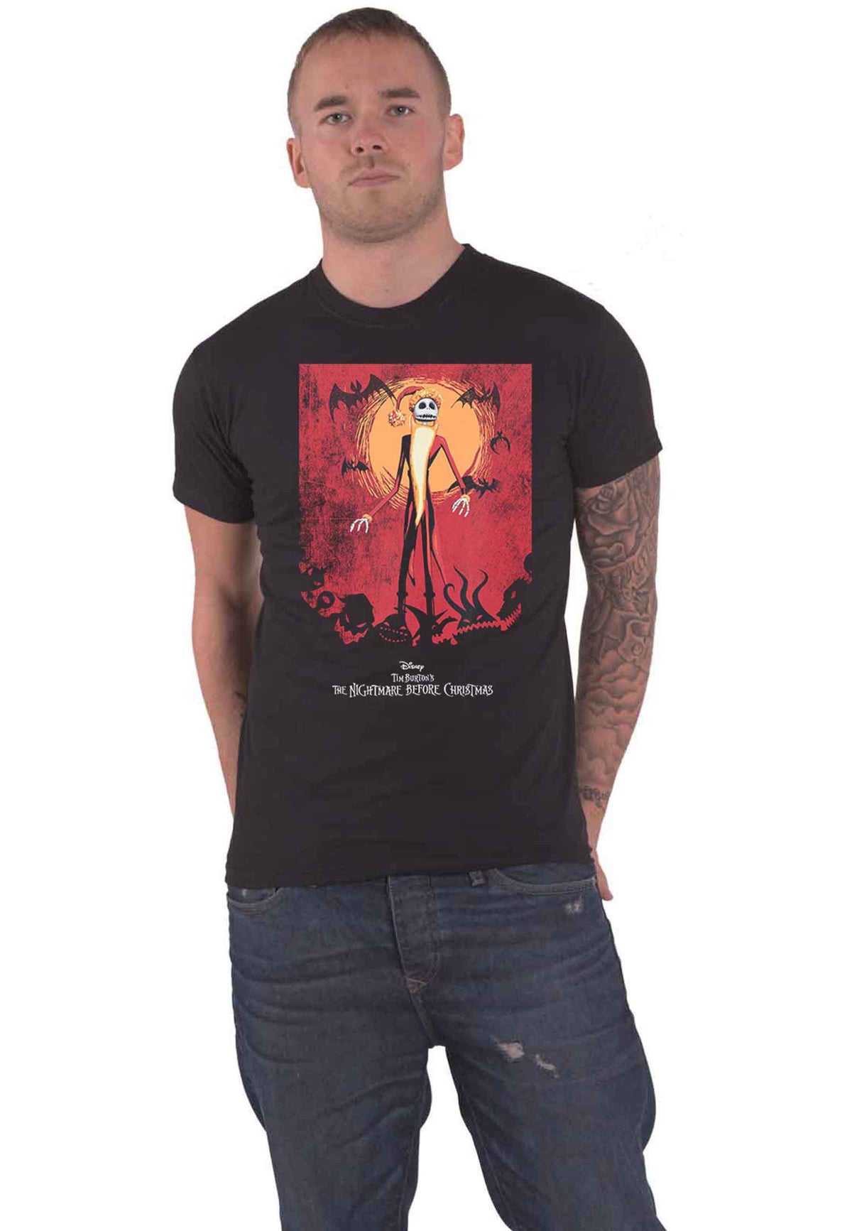 Nightmare Before Christmas T Shirt Jack Orange Sun Logo new product image 1