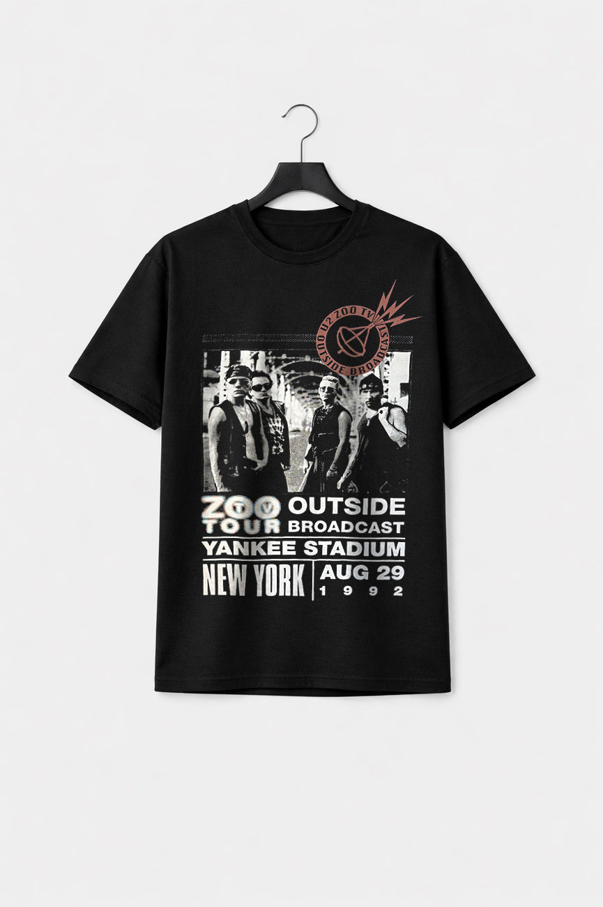 U2 Zoo TV Tour NY Poster 1992 Premium Carbon Finish T Shirt